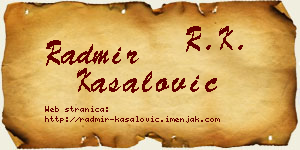 Radmir Kasalović vizit kartica